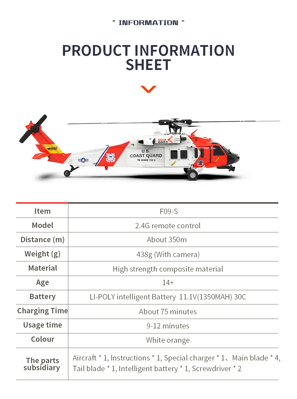 YU XIANG F09-S Bateria 6CH UH6 – Rc Helicopter Bag recenzja i cena