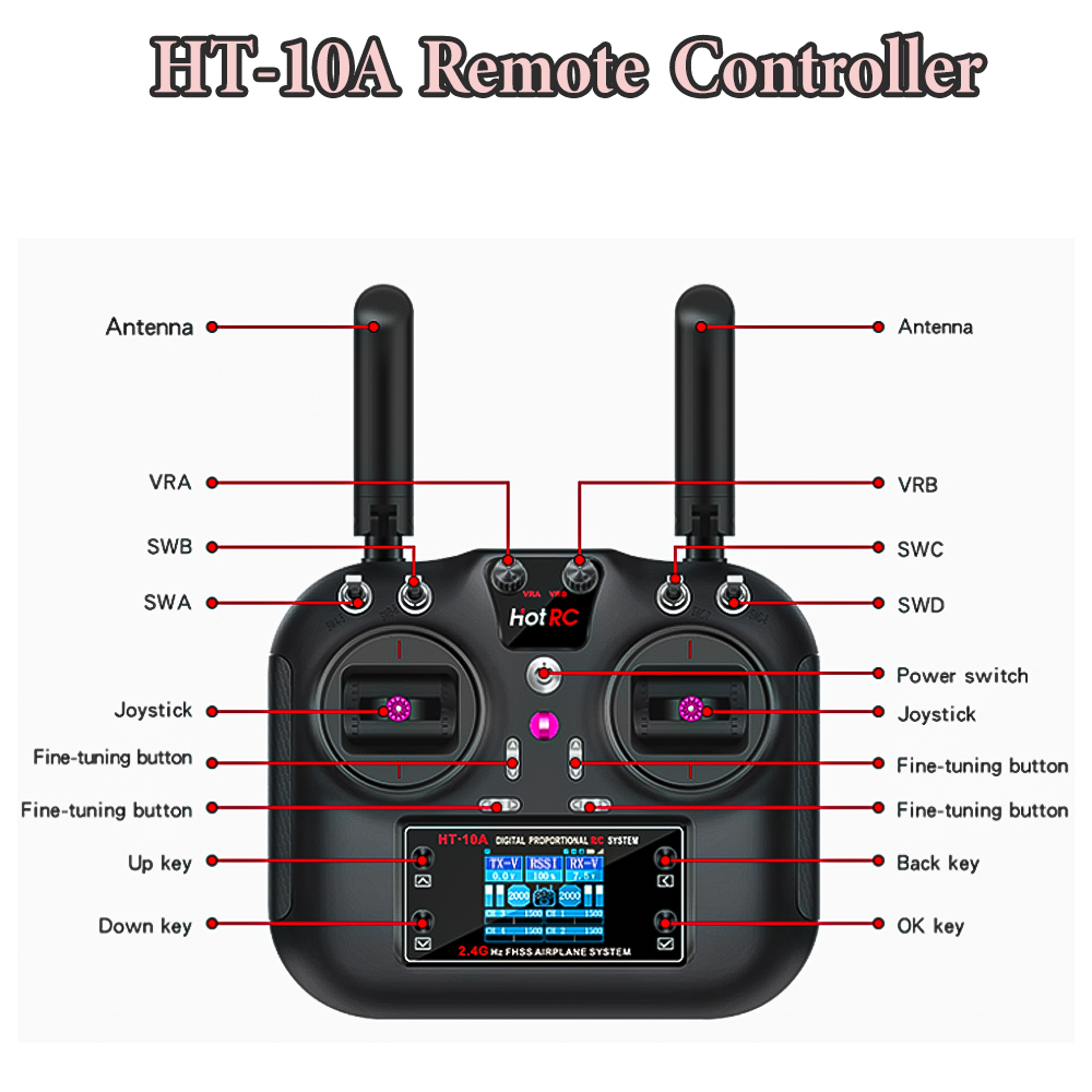 Nadajnik Hotrc HT-10A 2.4G 10C – Rc Helicopter Battery recenzja i cena